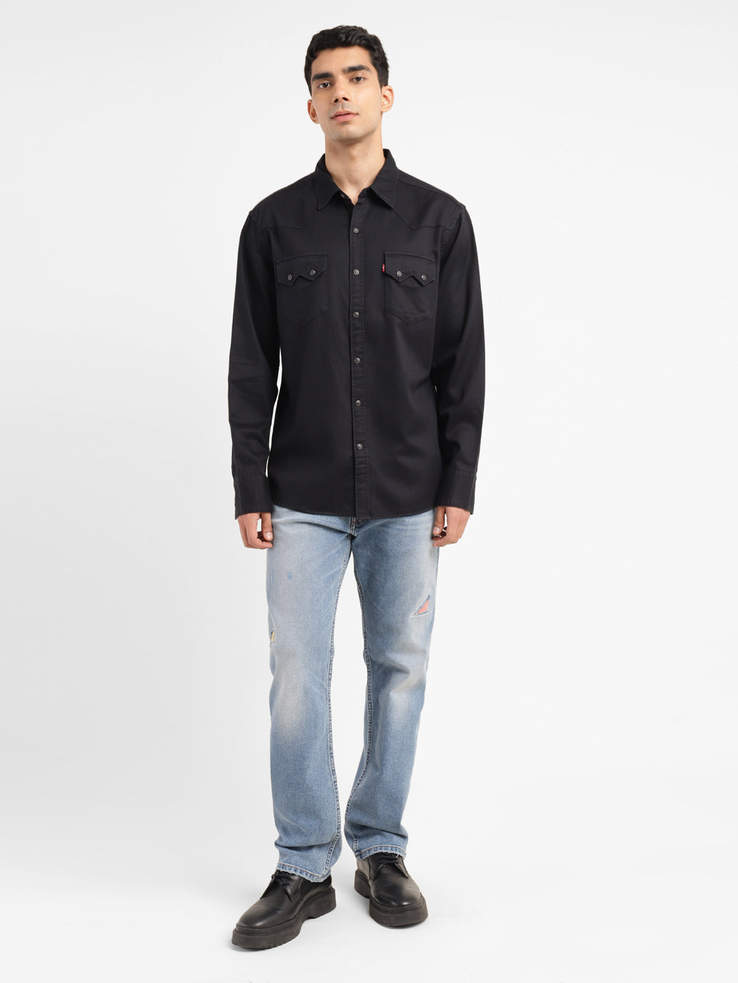 Men's Solid Slim Fit Shirt - 510eb91c-edf1-4823-8b93-0f0f62bed790 View