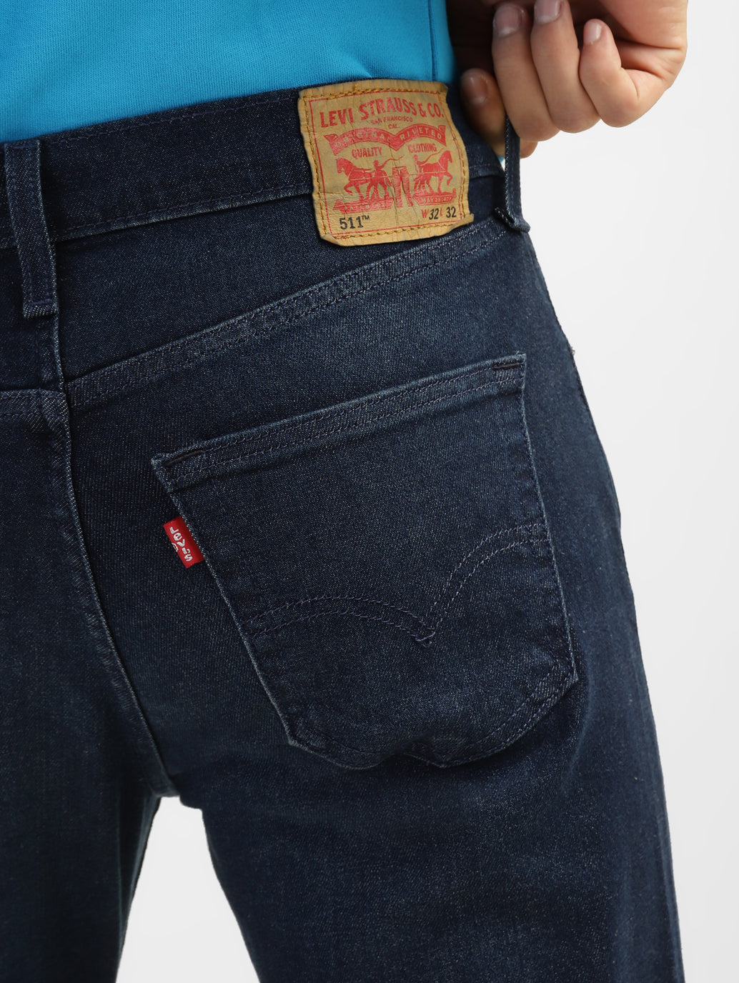 Men's 511 Blue Slim Fit Mid Rise Jeans - 24a6992a-37ec-43e3-8459-3488a594be25 View