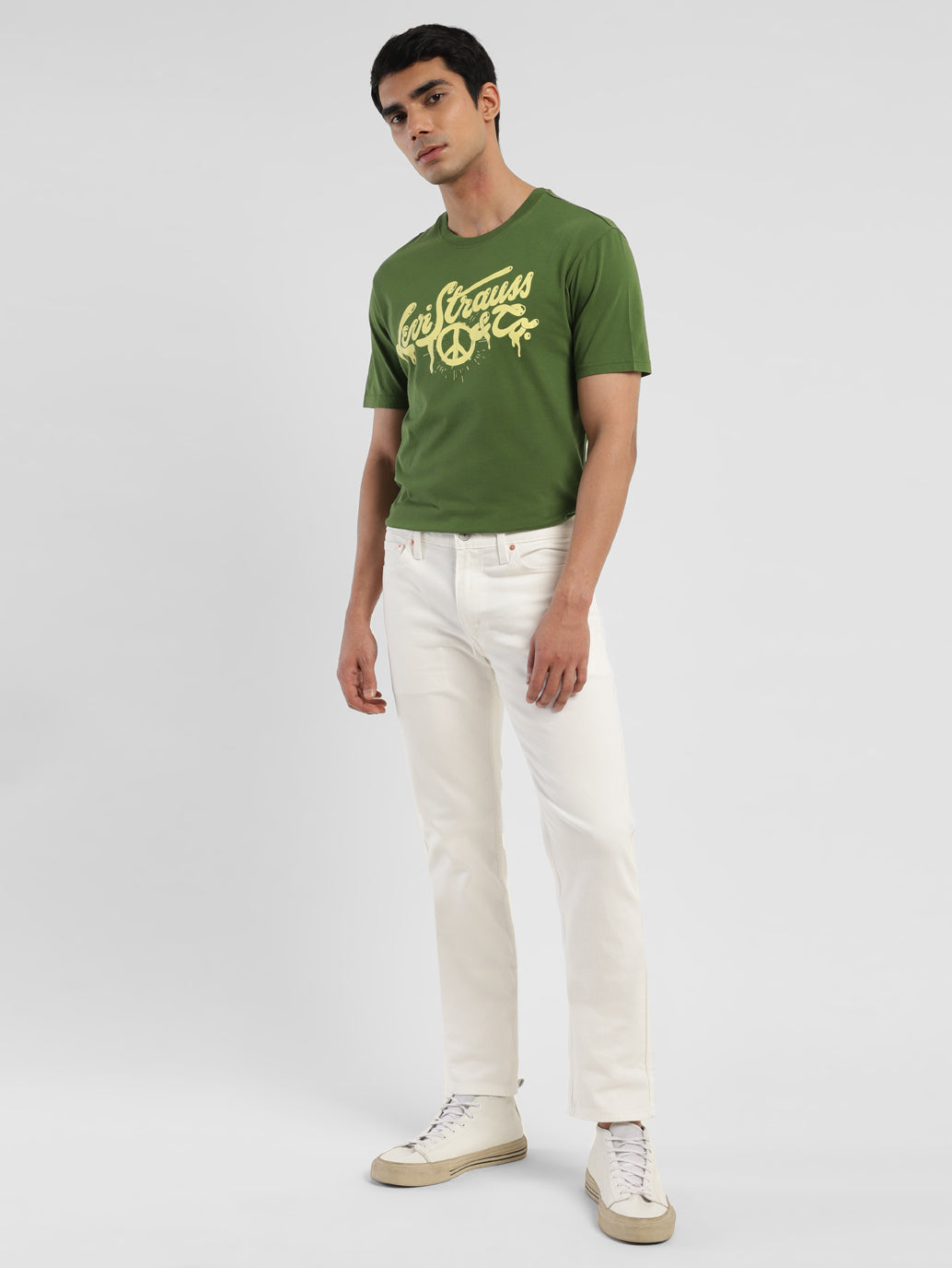 Men's 511 White Slim Fit Mid Rise Jeans - StyleShot View