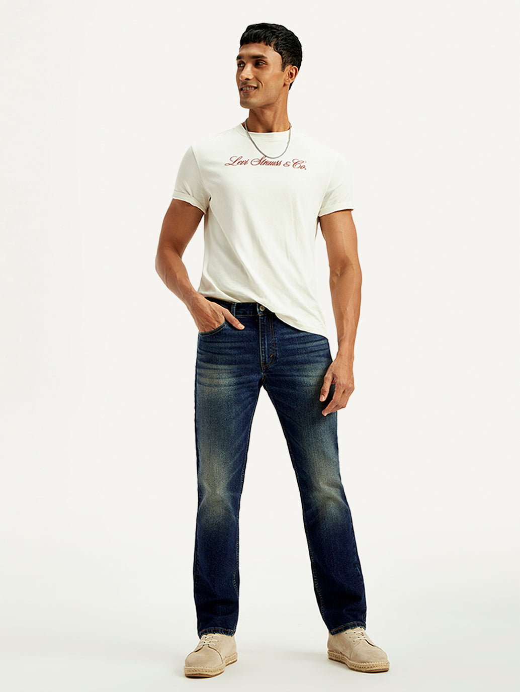 Men's Tinted 511 Blue Slim Fit Mid Rise Jeans - Elevated View