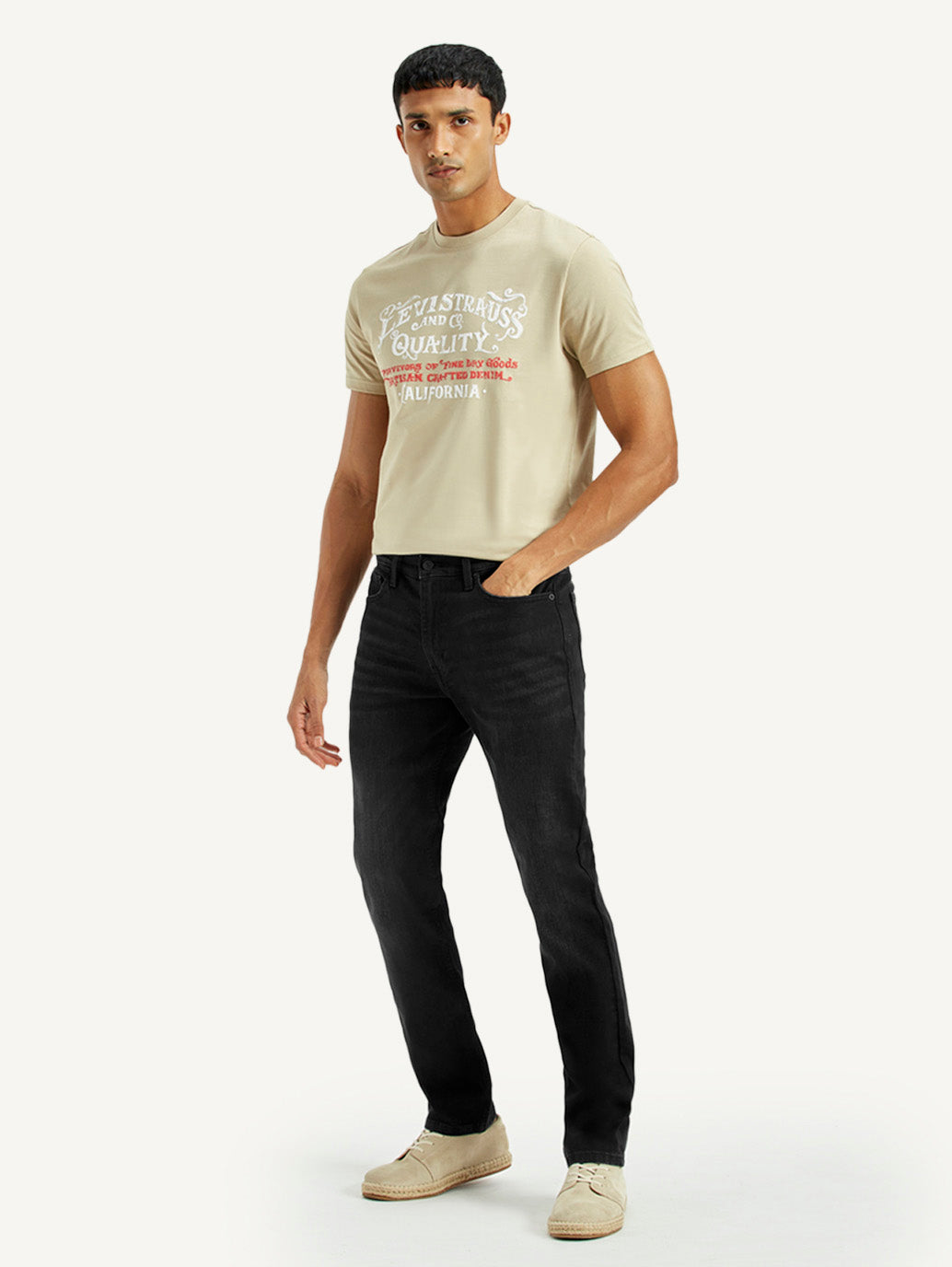 Men's 511 Black Slim Fit Mid Rise Jeans - Front View