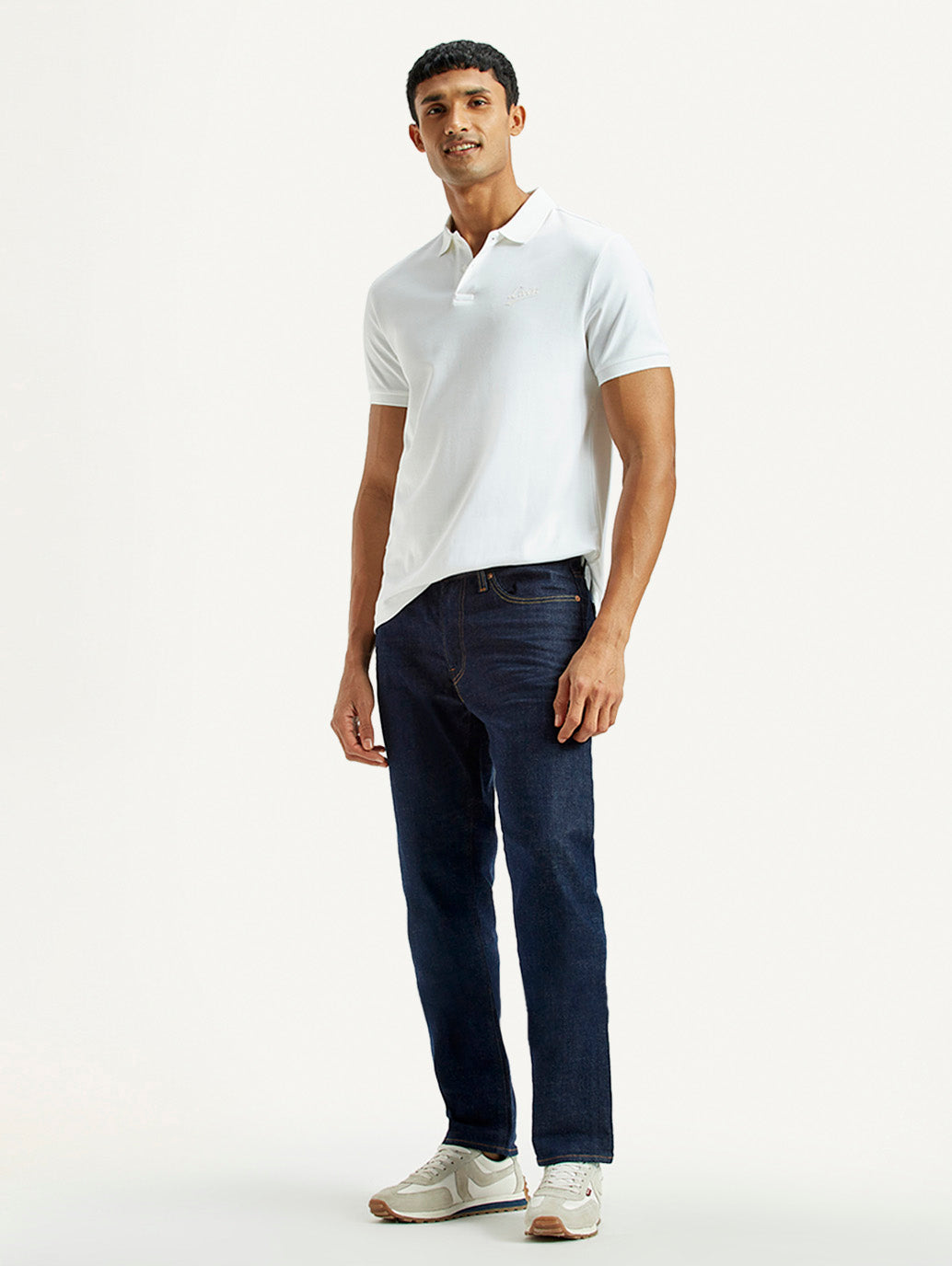 Men's 511 Dark Indigo Slim Fit Mid Rise Selvedge Jeans - Styleshot View