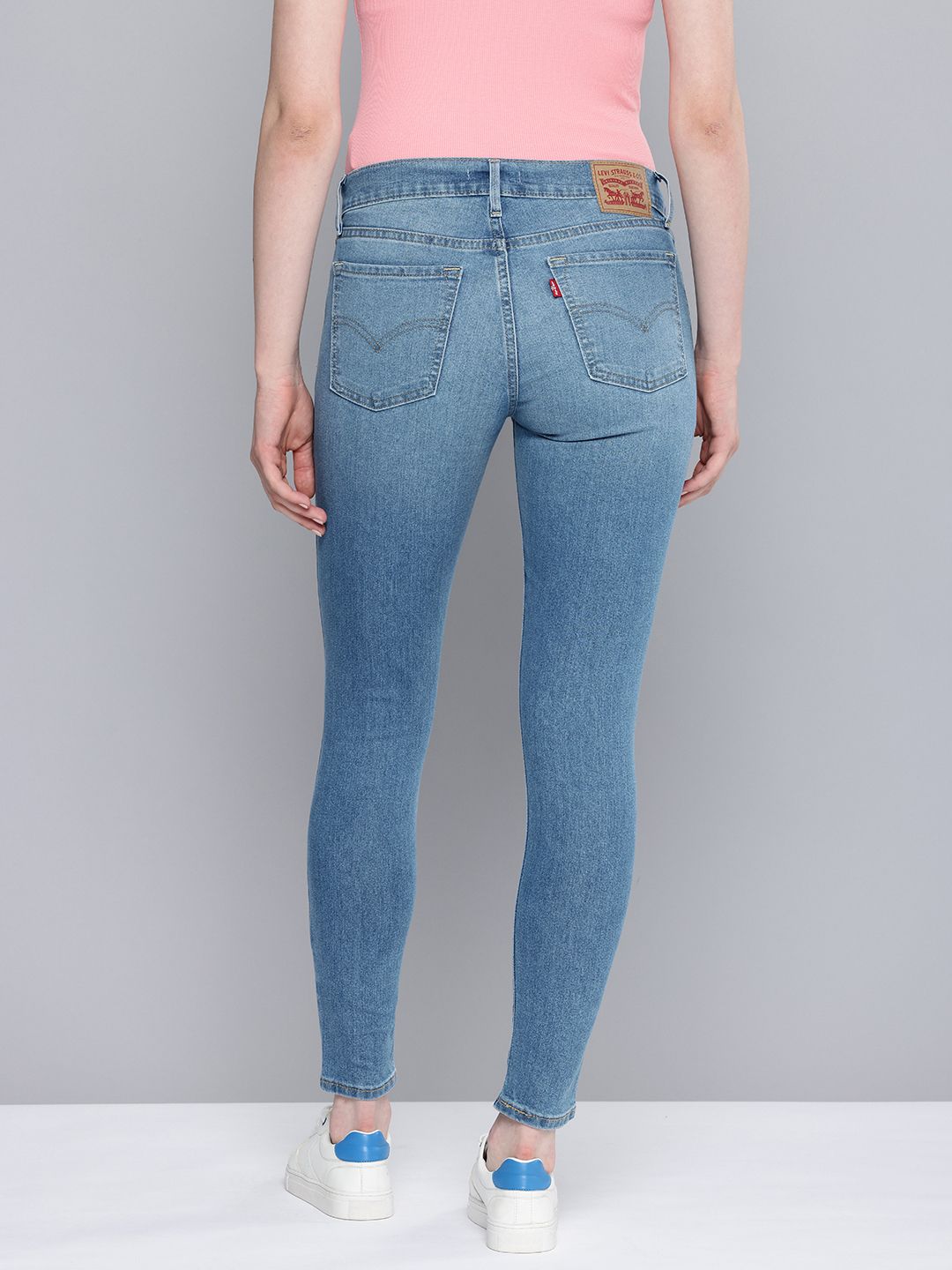 Women's 710 Blue Skinny Fit Mid Rise Jeans - 1e0369d0da840480d75349b87163fe7e View
