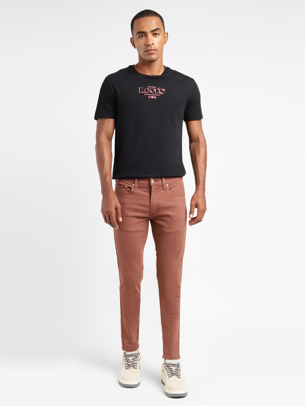 Men's Brown Skinny Fit Mid Rise Jeans - d2ccea2e-5faf-452f-ad21-87c077246bab View