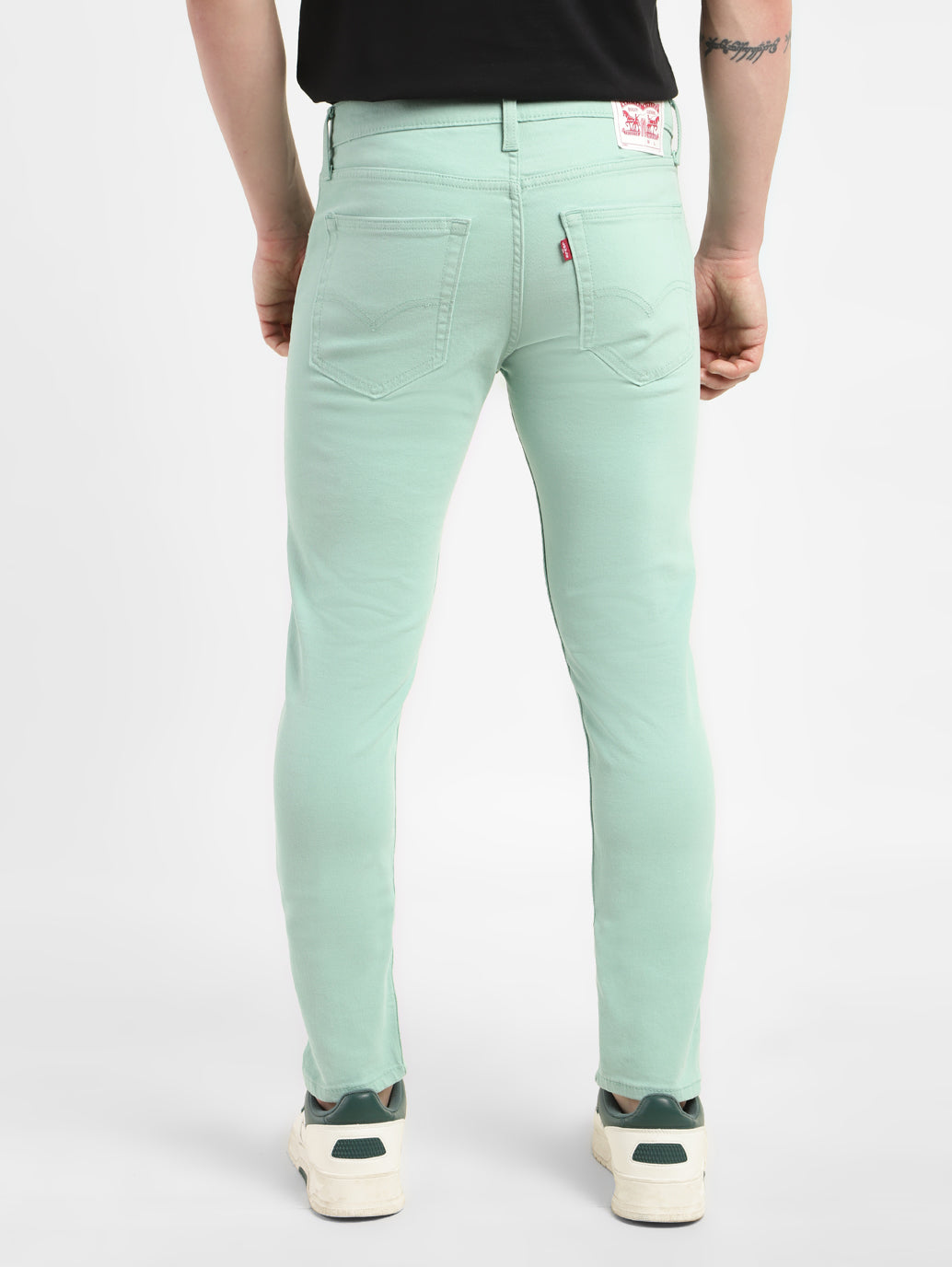 Men's Mint Green Skinny Fit Mid Rise Jeans - 337e9036-03a4-431b-912c-6b1cbacb8a8c View