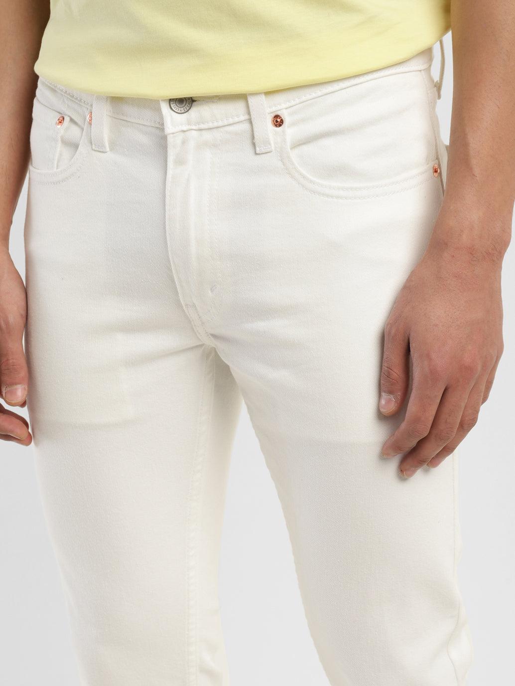 Men's White Skinny Fit Mid Rise Jeans - e743fc9b-8c9b-419f-8fb1-eb26c8110c67 View