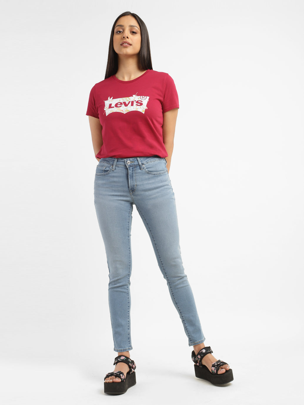 Women's 711 Blue Skinny Fit Mid Rise Jeans - 60ed766a-464f-4aad-ace3-e11c128b3a70 View