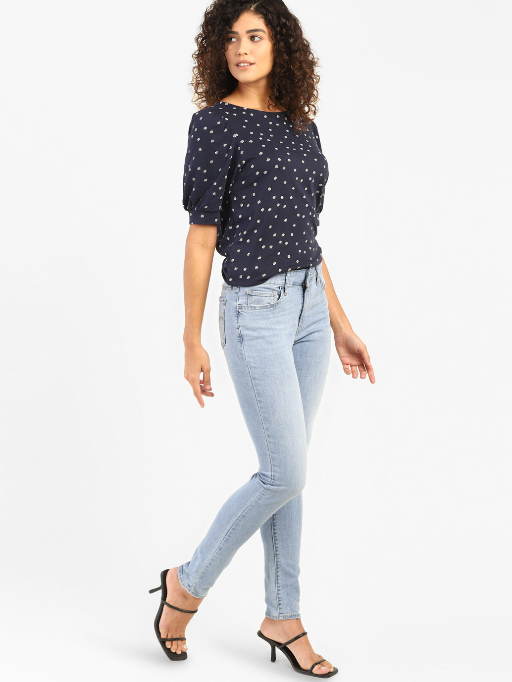 Women's 711 Blue Skinny Fit Mid Rise Jeans - 2f079c4d-d697-4dad-b2f9-d36159eccdaa View