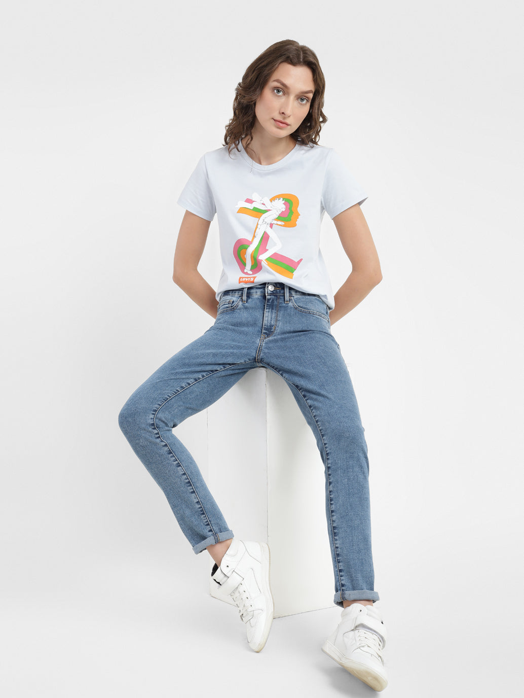 Women's 711 Blue Skinny Fit High Rise Jeans - 156313ef-eb37-4c3d-92b8-5c86f4565787 View