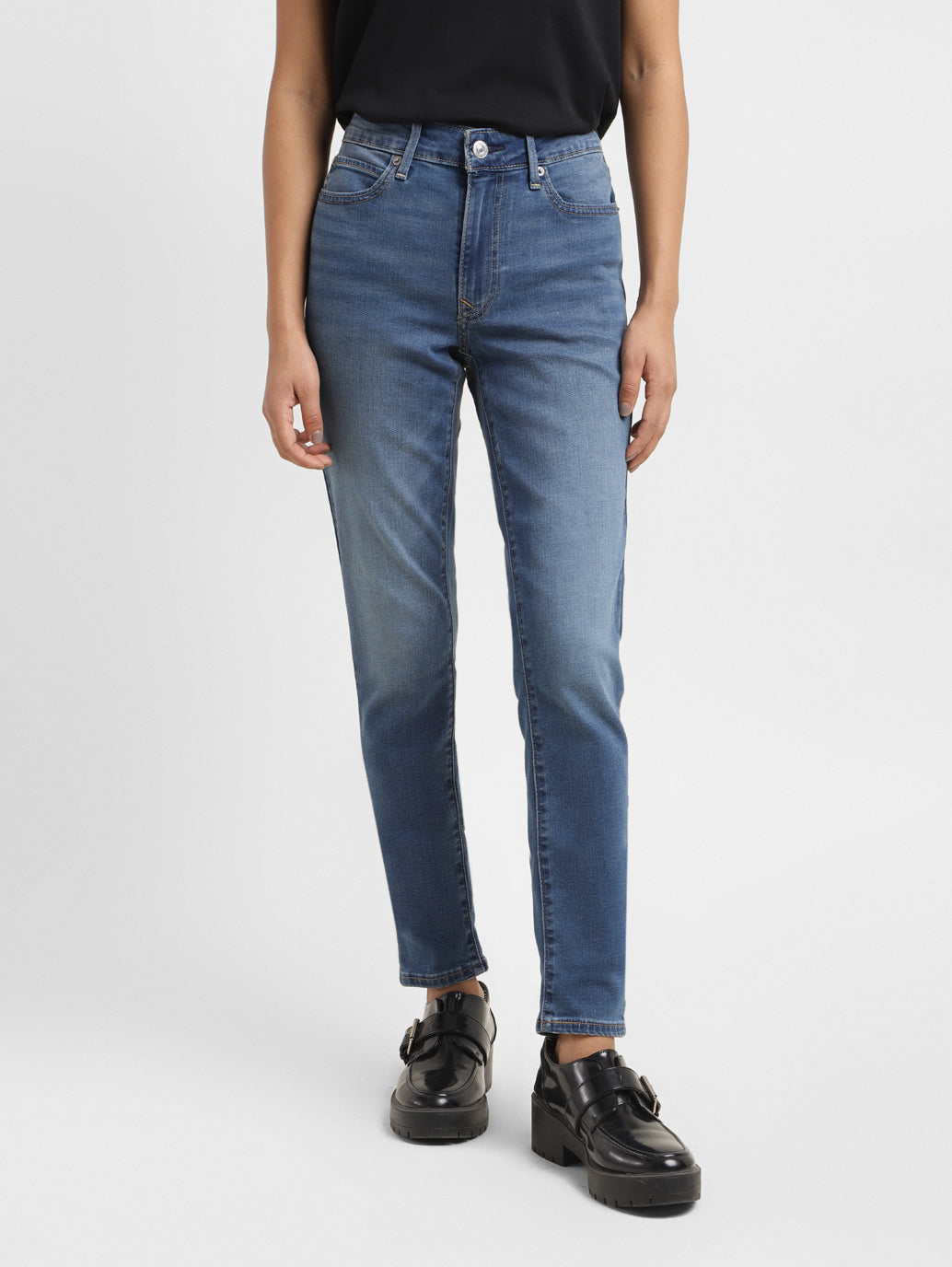 Women's 711 Blue Skinny Fit Mid Rise Jeans - 207efdf3-c7f8-42af-9c23-c3c5b9c50a44 View