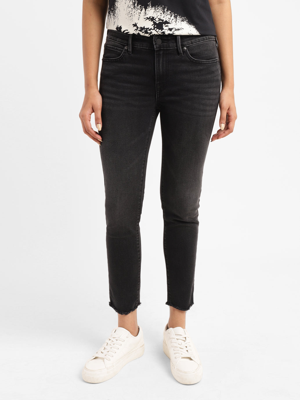 Women's 711 Black Skinny Fit Mid Rise Jeans - 6a5a9d5b-6ef2-41e8-be07-bdfb67c4357c View