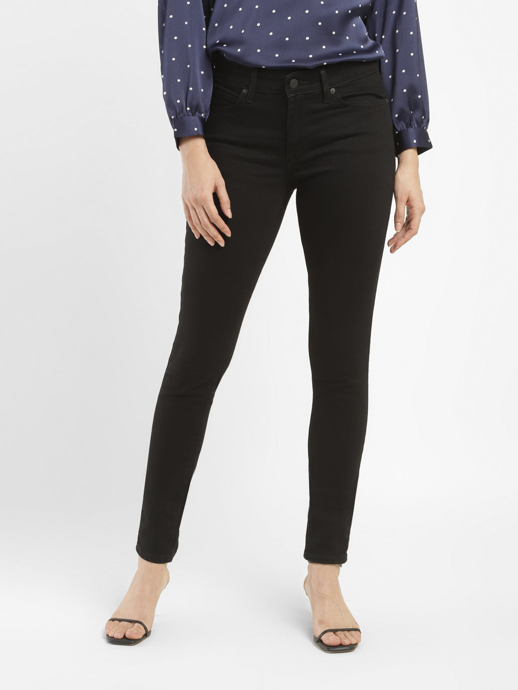 Women's 711 Black Skinny Fit Mid Rise Jeans - 2697a1c8-f5ea-474f-9ea7-e86e4772fcd3 View