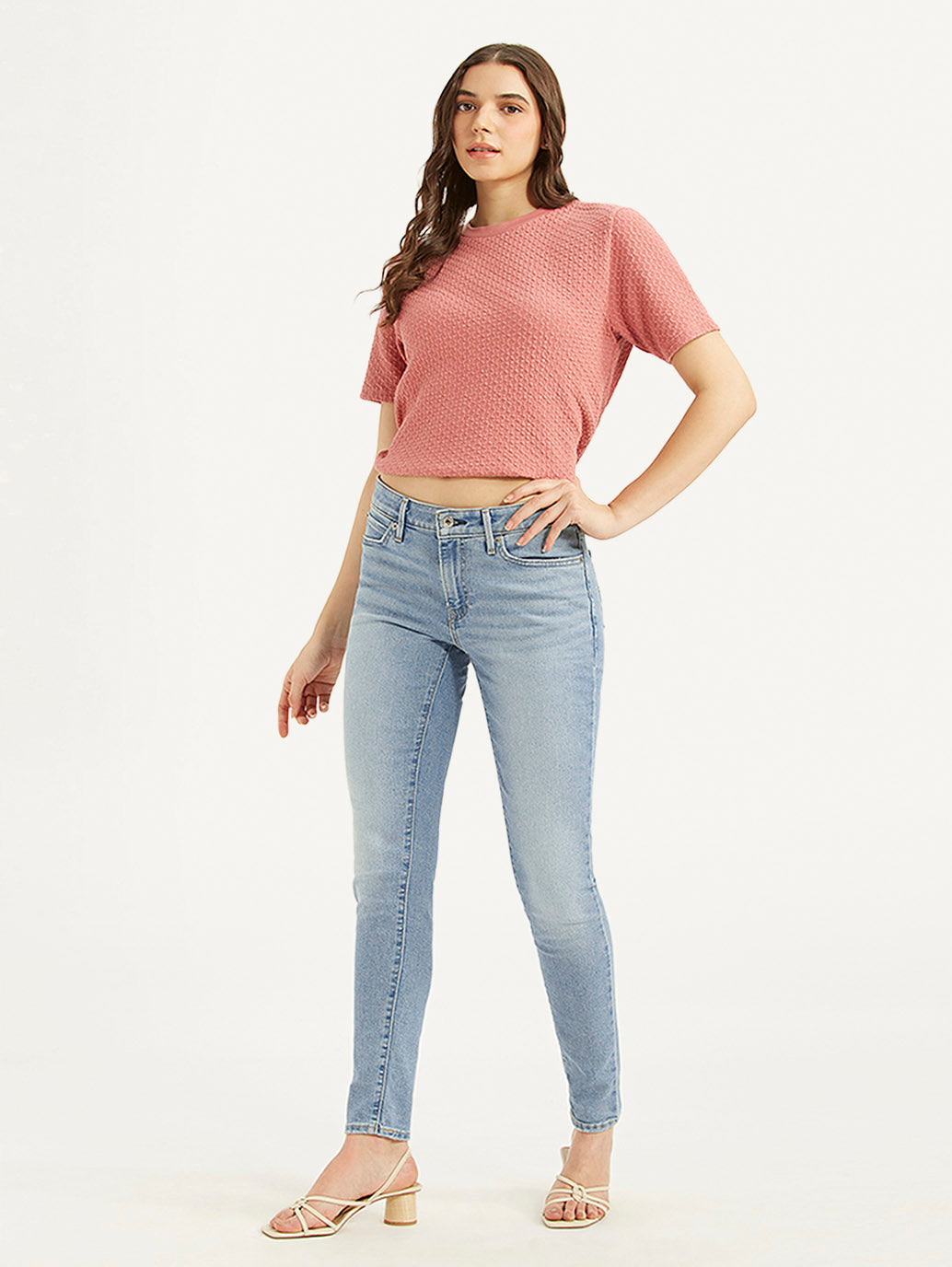 Women's 711 Blue Skinny Fit Mid Rise Jeans - 89cdd174-a11f-4d06-b0a3-00aa824a1ce2 View