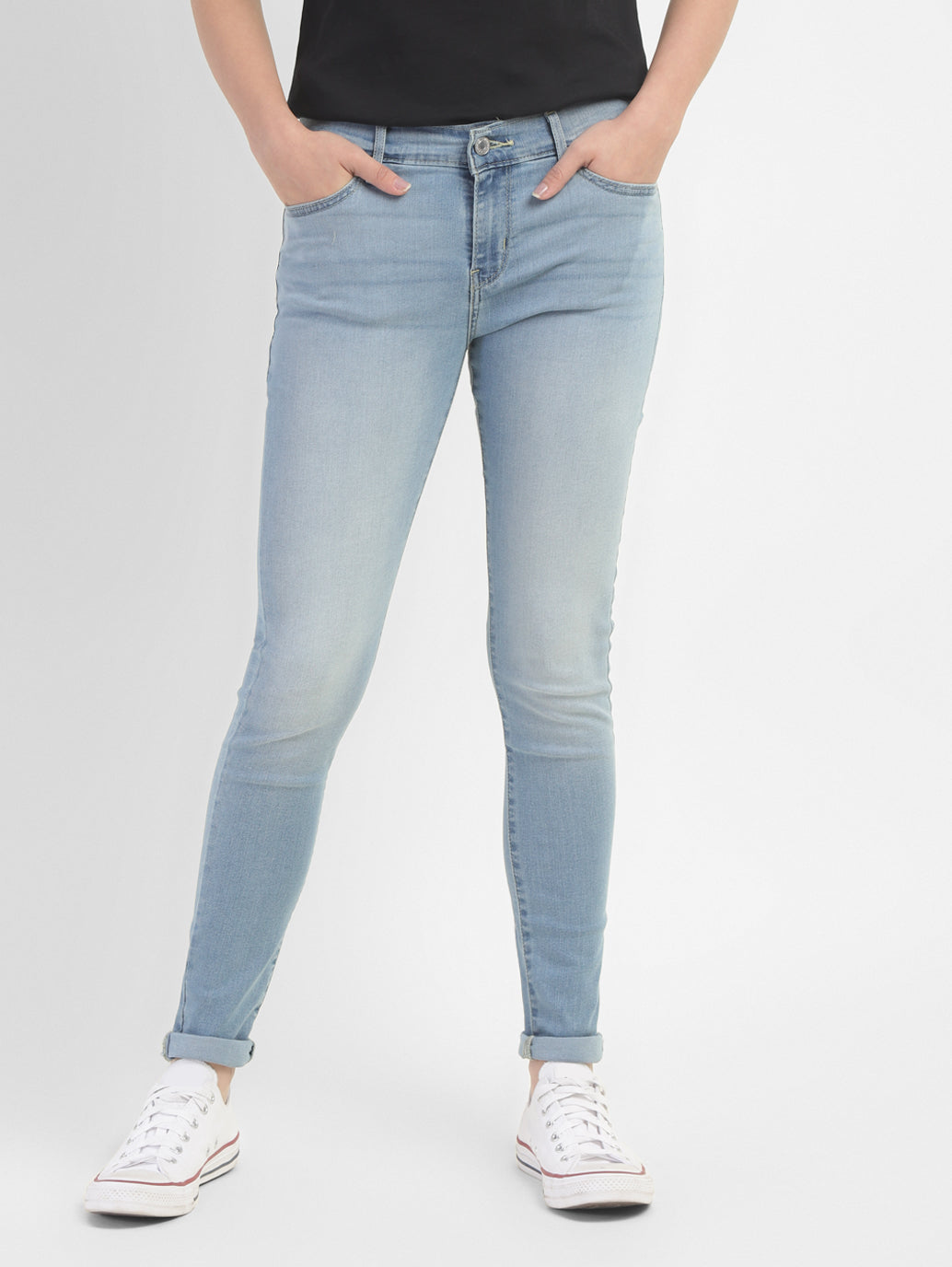 Women's 710 Blue Skinny Fit Mid Rise Jeans - ab323458-f396-4d34-a86e-c6fe7e8cfd58 View