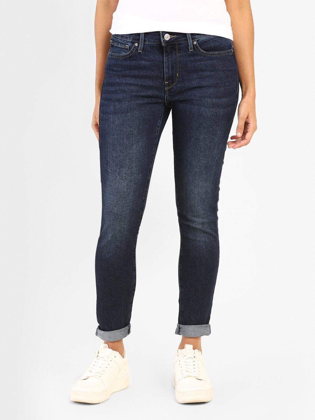 Women's 710 Blue Skinny Fit Mid Rise Jeans - f109cb79-cae1-4a7d-b4f1-a5e1205994f6 View