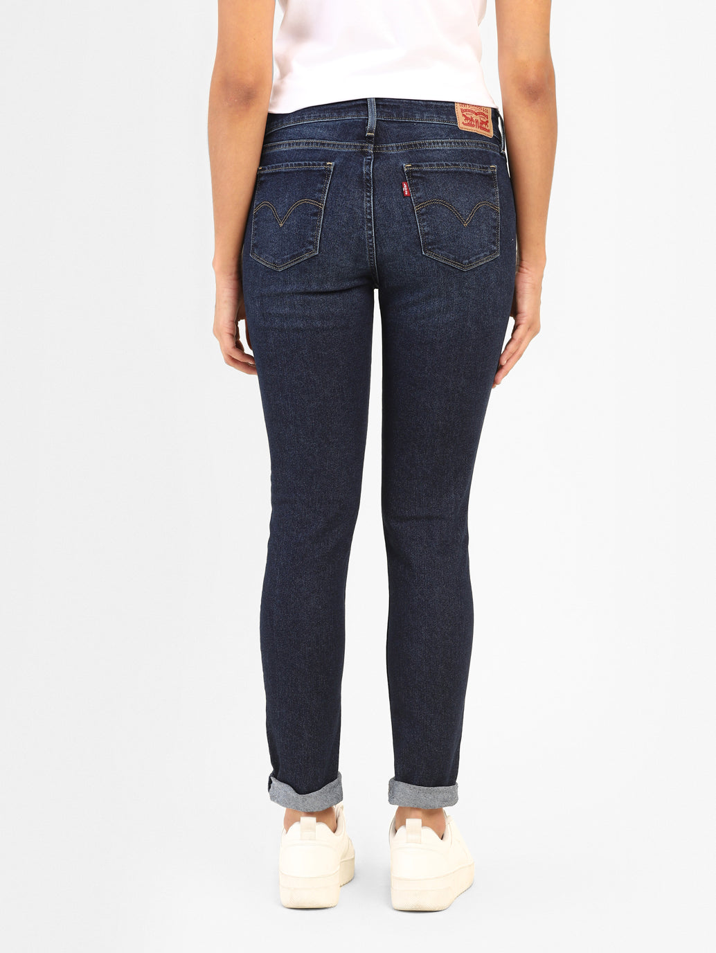 Women's 710 Blue Skinny Fit Mid Rise Jeans - f5c0e901-f84b-423c-9e89-985f368b552e View