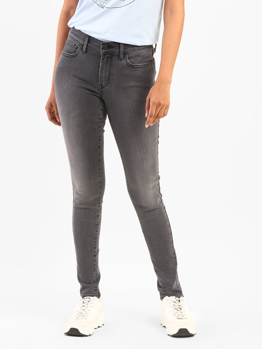Women's 710 Grey Skinny Fit Mid Rise Jeans - eaa758e5-aa93-4950-9e8d-acd4b15f1a02 View