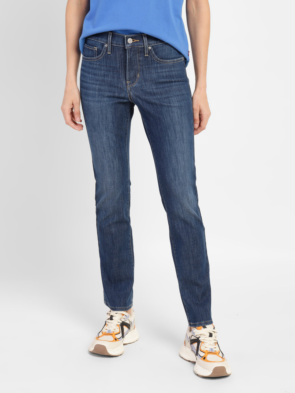 Women's 312 Blue Straight Fit Mid Rise Jeans - ee9c7477-b725-451b-8976-03144f8bc394 View