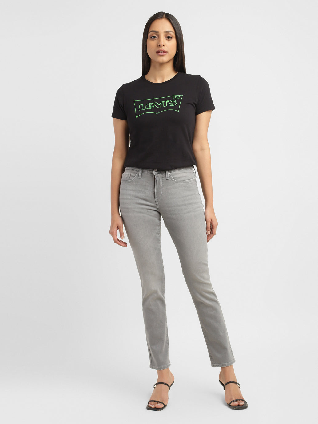 Women's 312 Grey Straight Fit Mid Rise Jeans - 580fe7b6-1c8e-46de-bfec-9e1ea622aba7 View