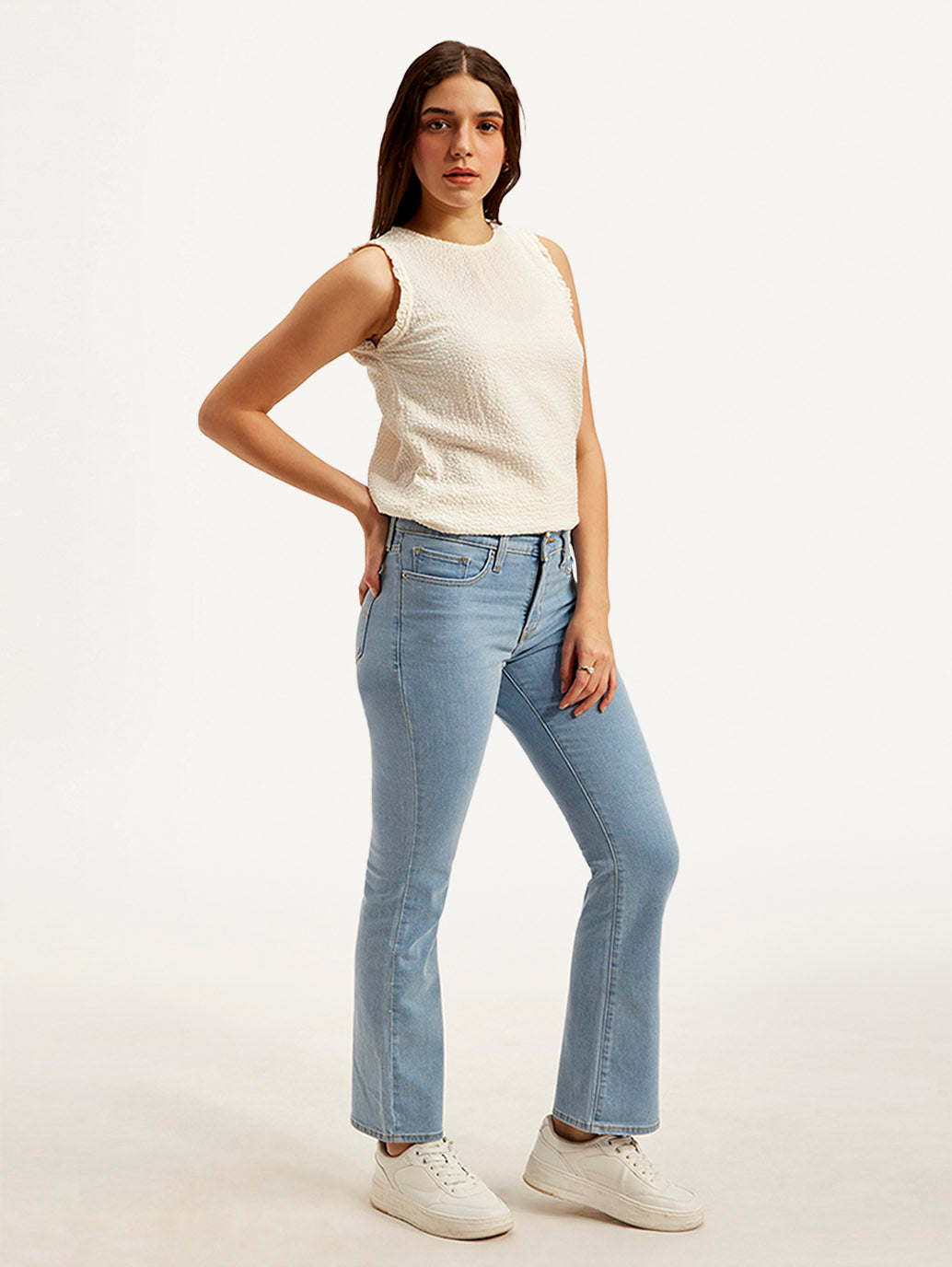 Women's 315 Light Blue Flared Fit High Rise Jeans - Side View