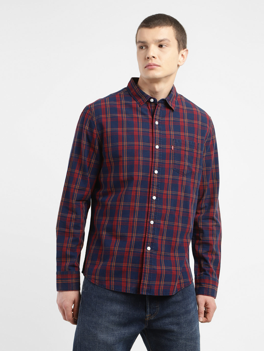 Men's Checkered Slim Fit Shirt - 9680ee20-8bc5-4489-95a6-5ba87fc016cf View