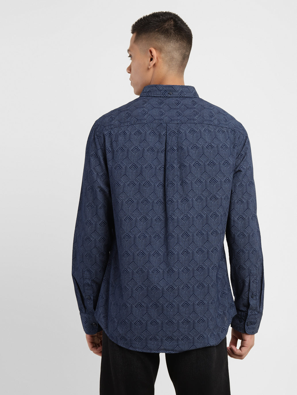 Men's Geometric Print Slim Fit Shirt - 67af229a-0507-4ea4-89ee-7de3e9dcaf55 View