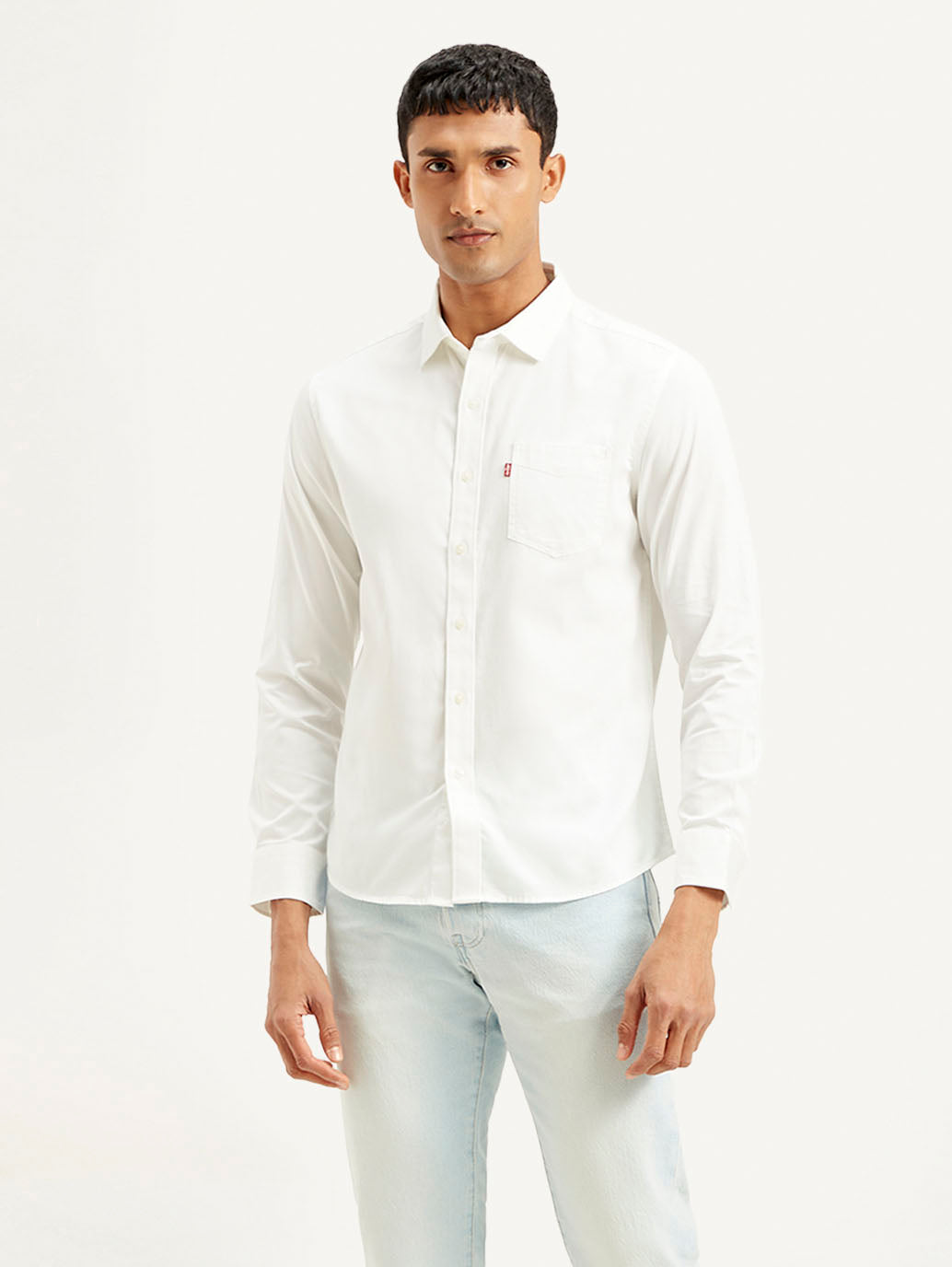 Men's Solid Slim Fit Shirt - Front View