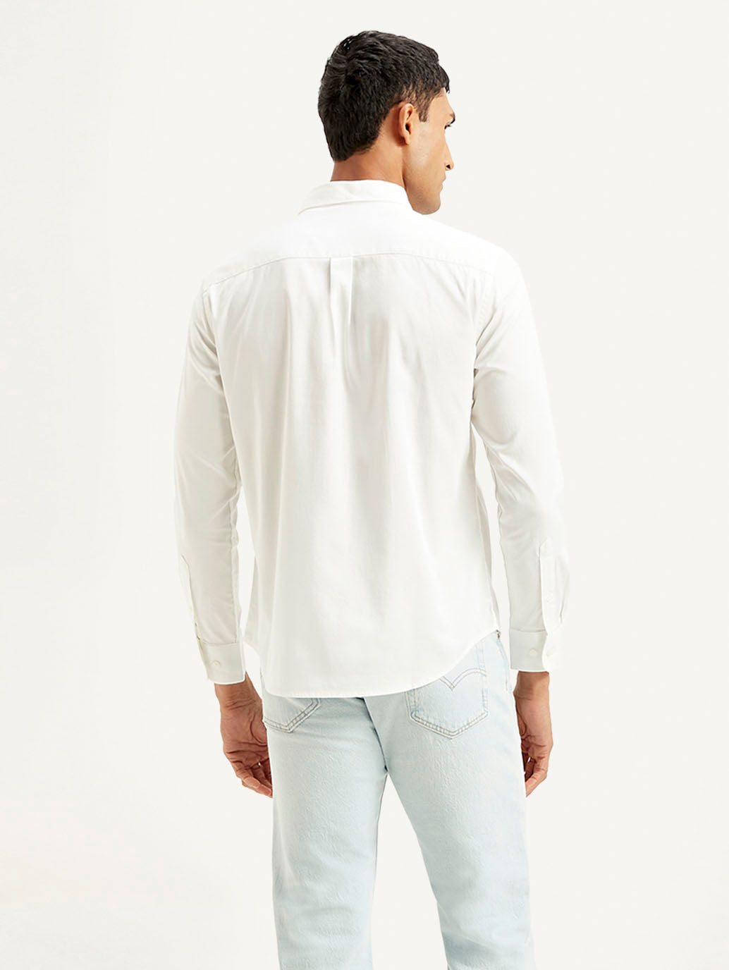 Men's Solid Slim Fit Shirt - Back View