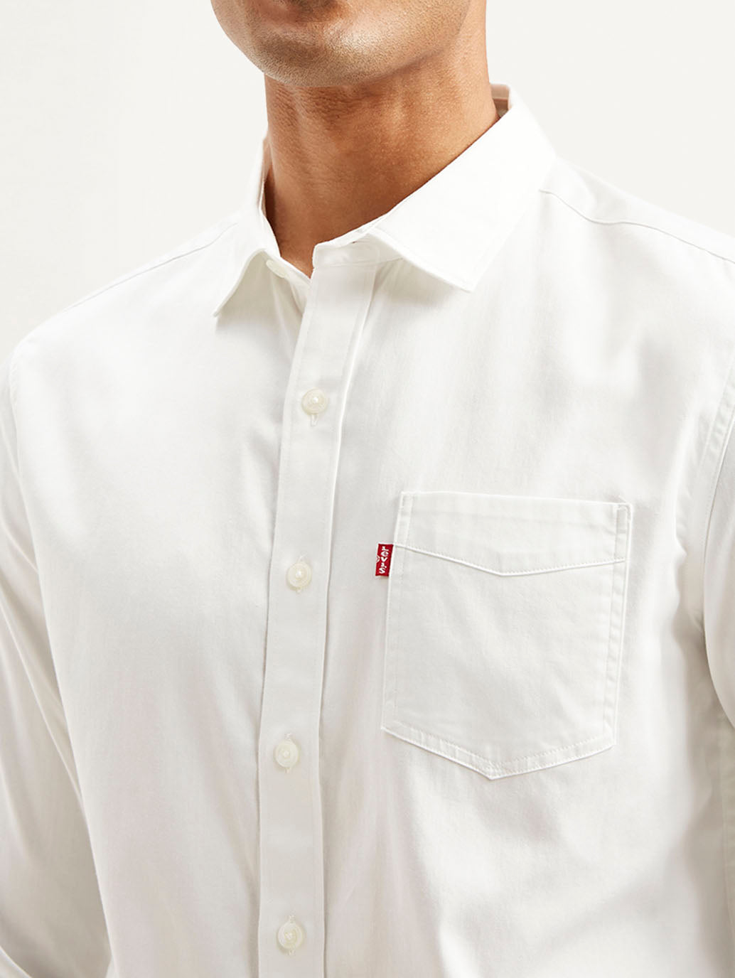Men's Solid Slim Fit Shirt - Detail View