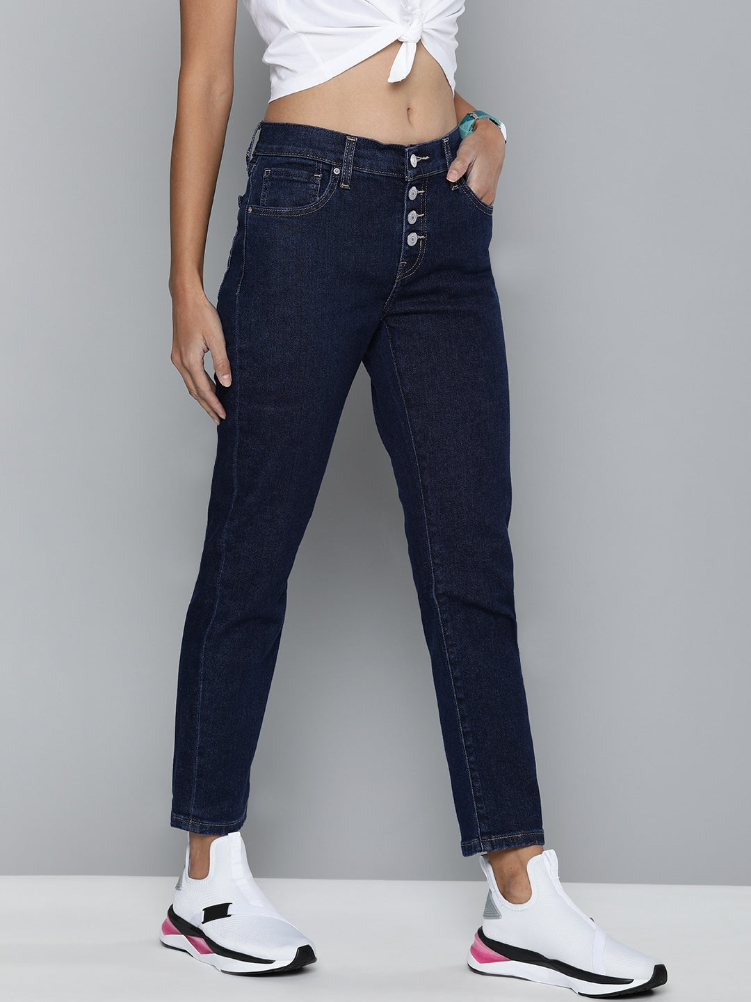 Women's Indigo Skinny Fit High Rise Jeans - b7e094ee-e24b-4e70-b62a-de10268a502a View