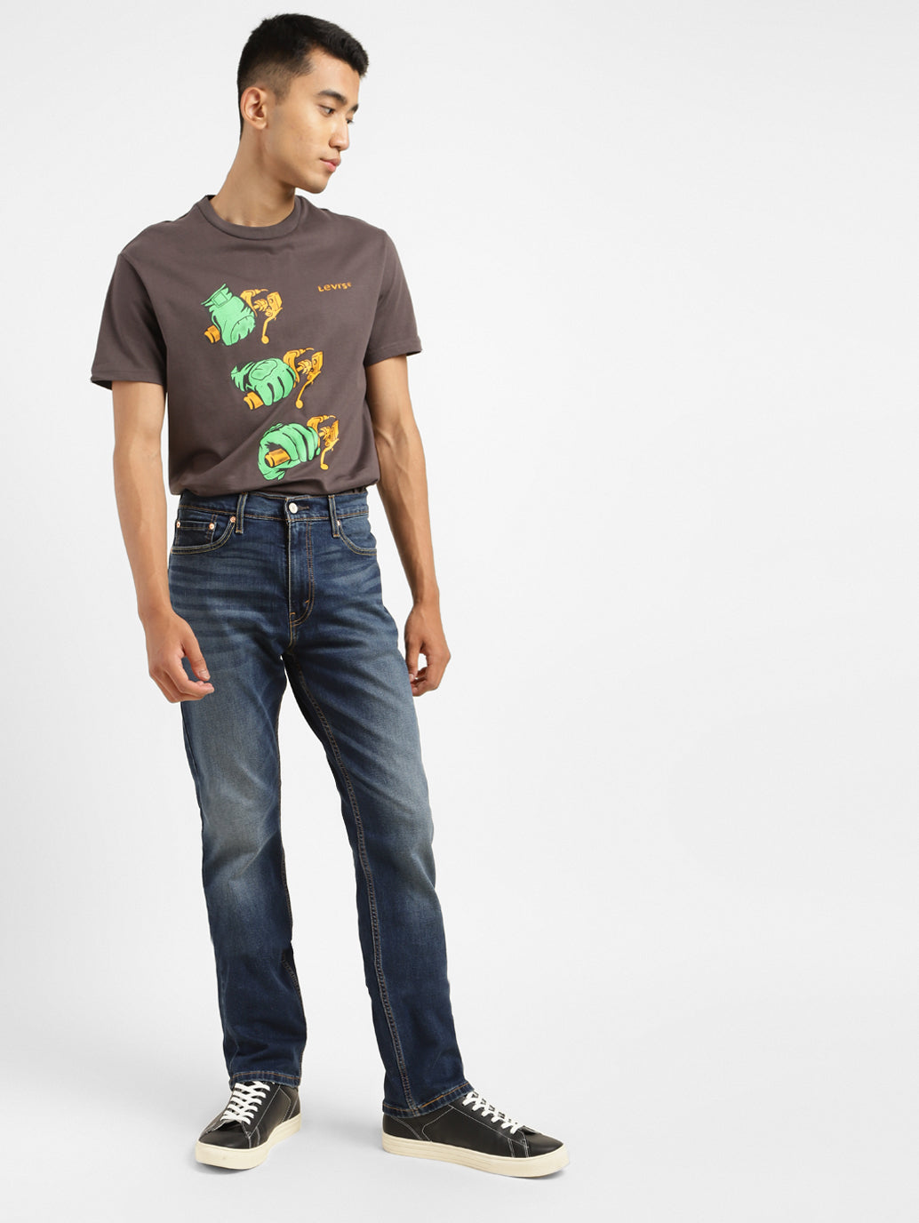 Men's 513 Blue Slim Straight Fit Mid Rise Jeans - 44ad1c81-ecc6-4d21-8179-6aa1a2c05198 View