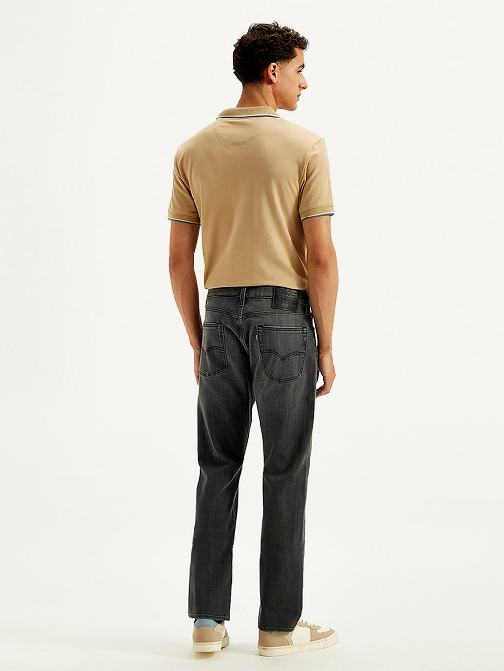 Men's 513 Charcoal Grey Slim Straight Fit Mid Rise Jeans - Back View