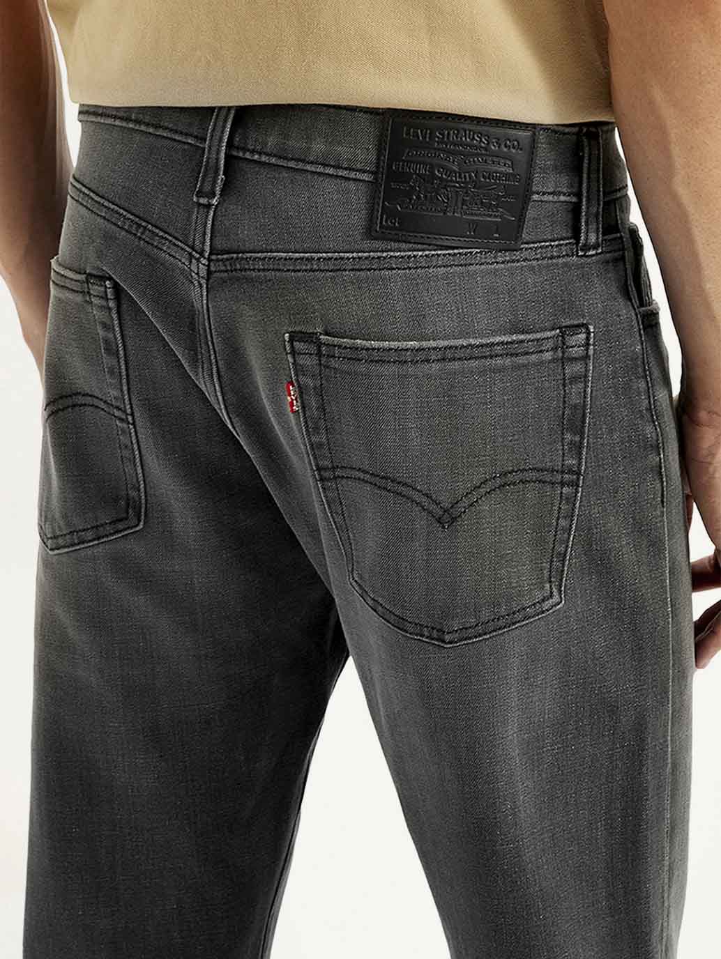 Men's 513 Charcoal Grey Slim Straight Fit Mid Rise Jeans - Detail View