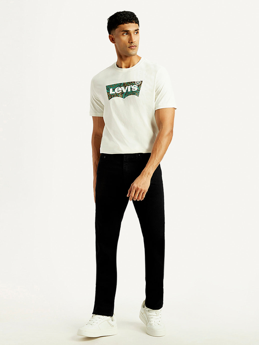 Men's 513 Black Slim Straight Fit Mid Rise Jeans - Front View