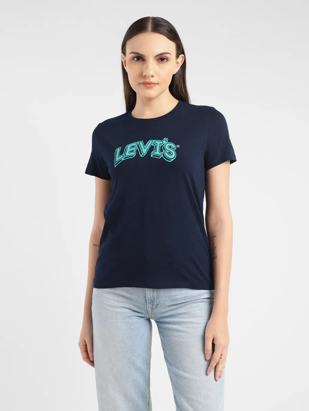Women's Brand Logo Crew Neck T-shirt - 0b57f53f-4fb7-4498-81d5-50d127b49815 View