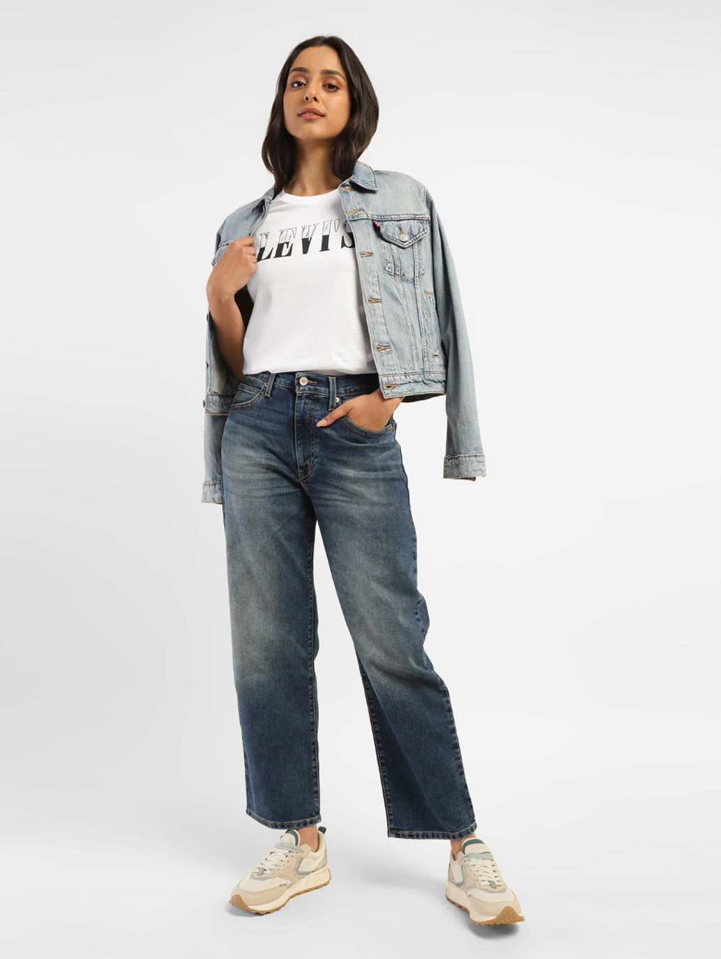 Women's Brand Logo Crew Neck T-shirt - StyleShot View