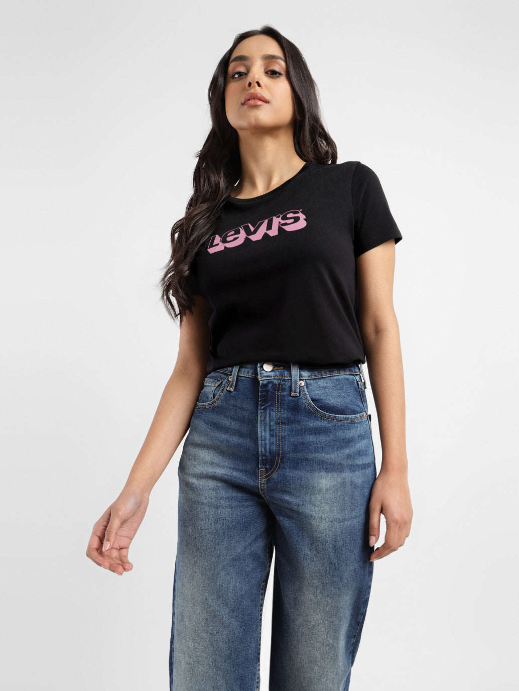 Women's Brand Logo Crew Neck T-Shirt - StyleShot View