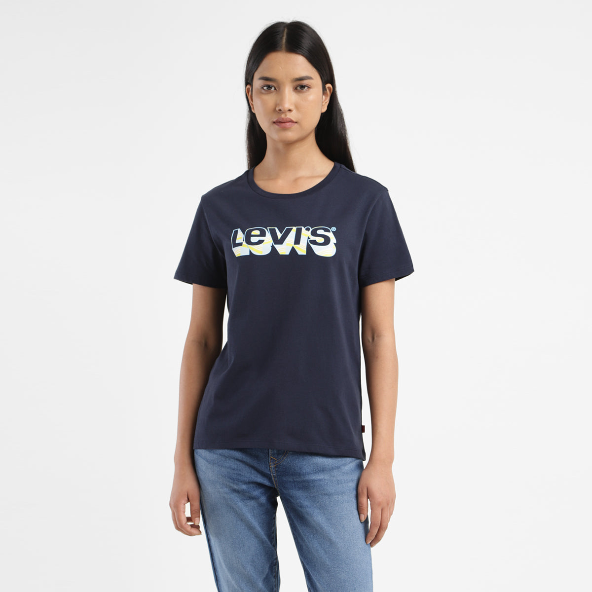 Women's Brand Logo Crew Neck T-shirt - Front View