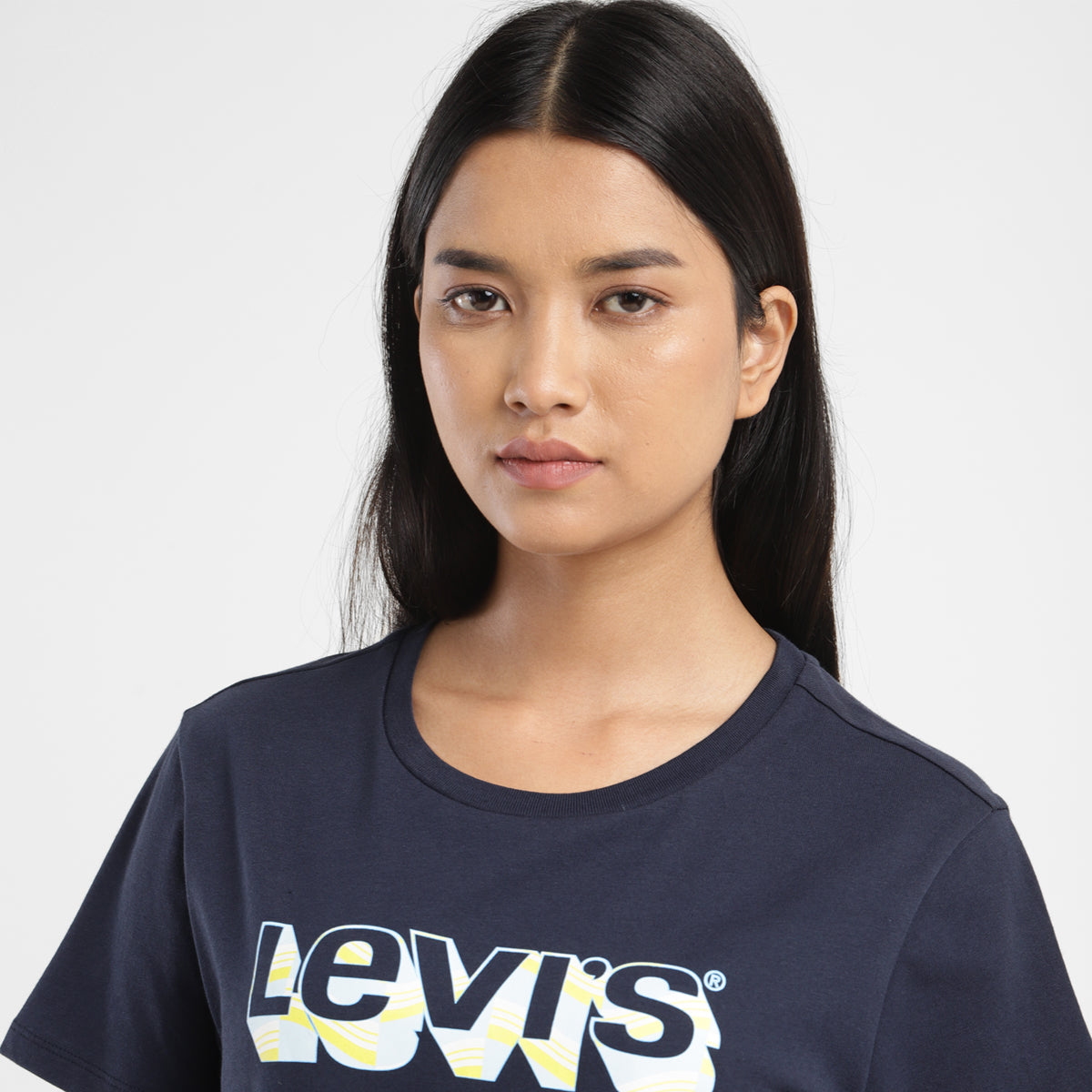 Women's Brand Logo Crew Neck T-shirt - Frontdetails View