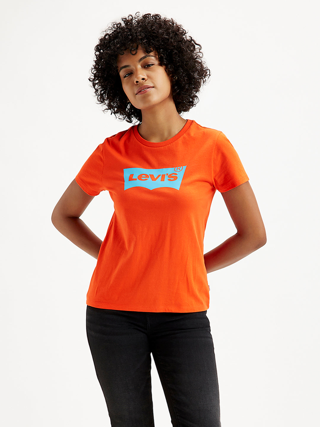 Women's Brand Logo Regular Fit T-Shirt - Front View