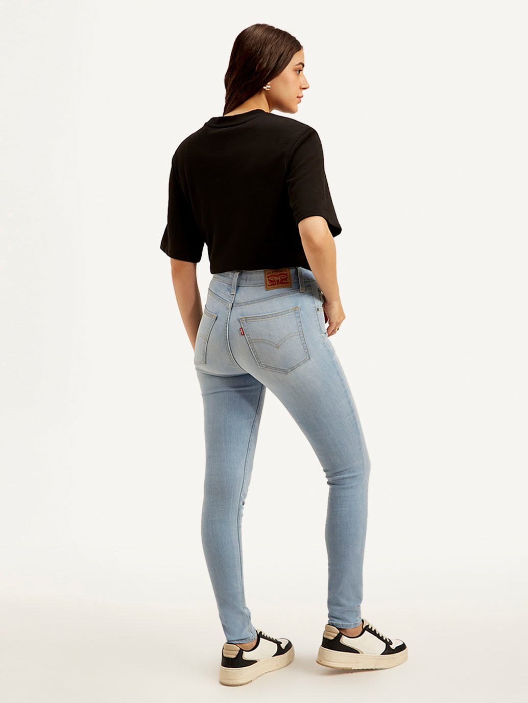 Women's 721 Light Blue Skinny Fit High Rise Jeans - Back View