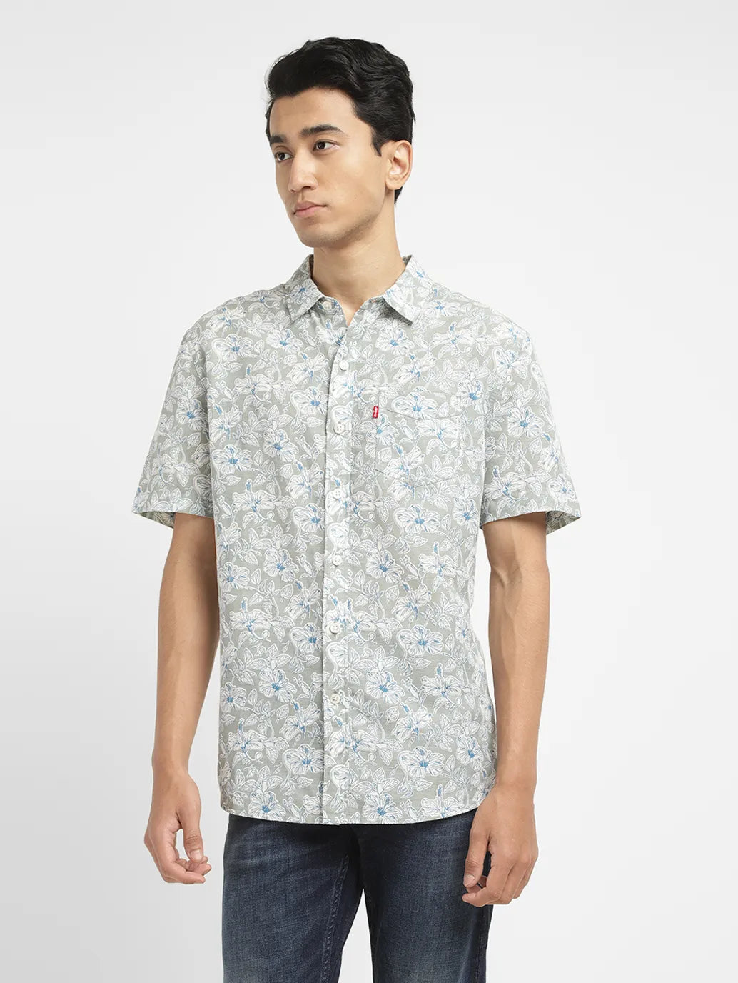 Men's Floral Print Slim Fit Shirt - 6b782f77-17f5-48a9-b8d0-f3d445d354b2 View