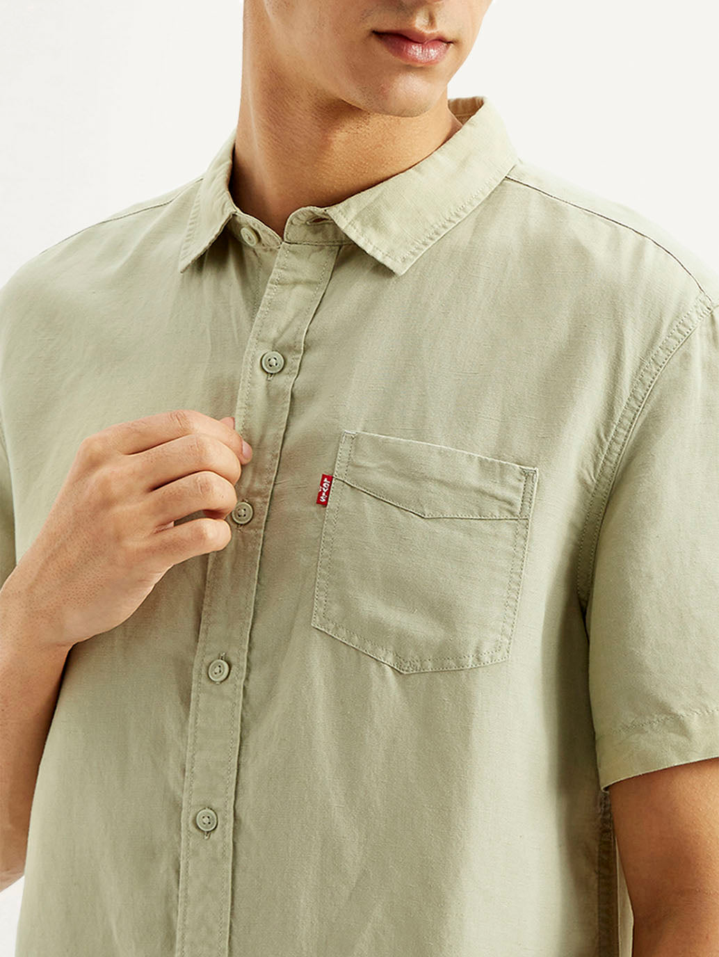 Men's Solid Slim Fit Linen Shirt - 20 View
