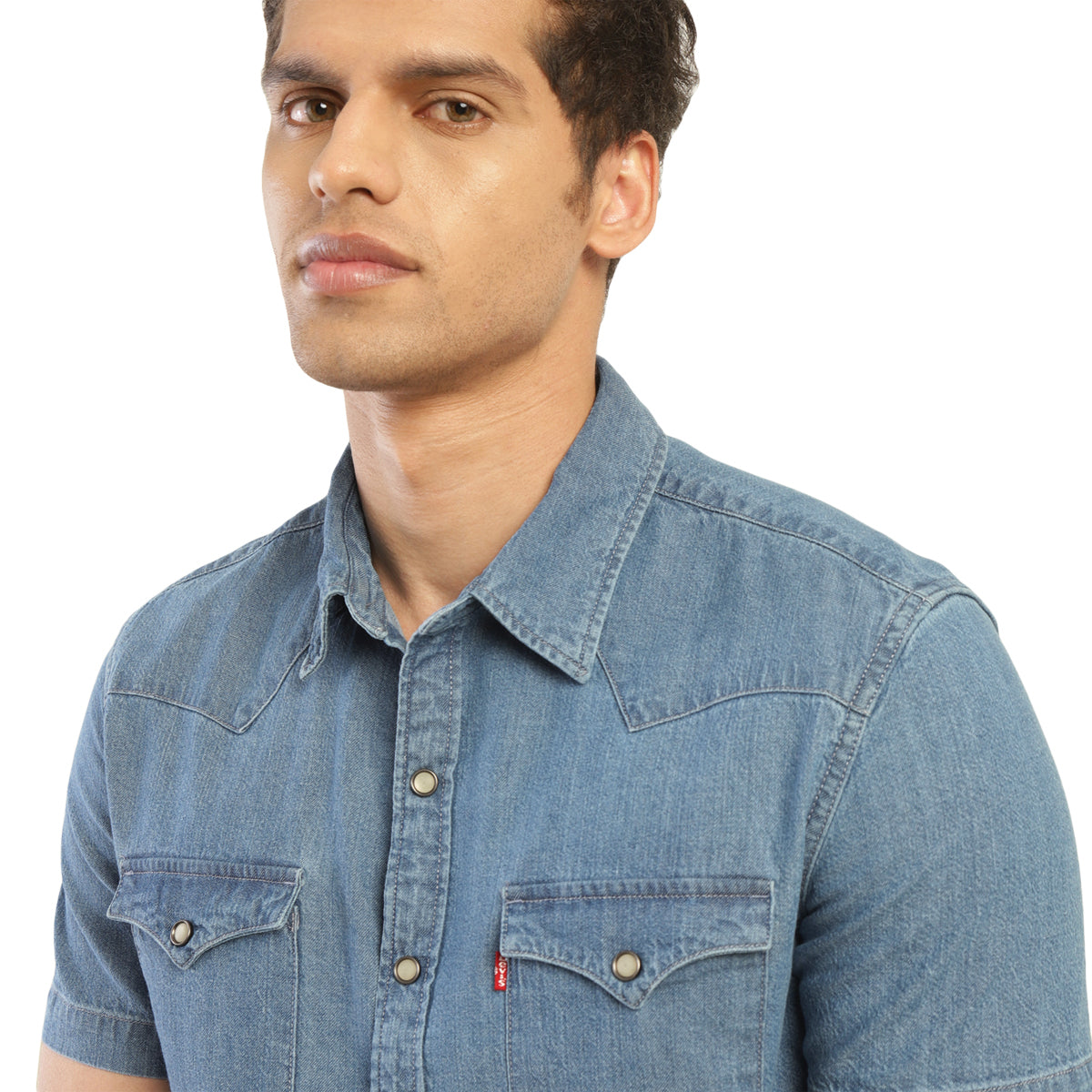 Men's Solid Spread Collar Shirt - 4 View