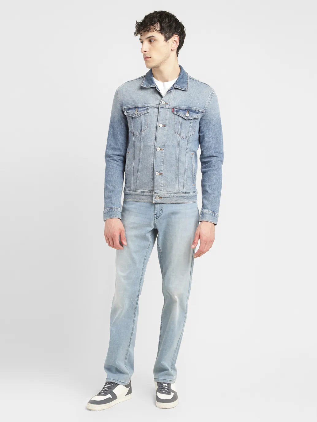 Men's Solid Spread Collar Denim Jacket - 94548399-04df-481e-a73d-4cd087fe3e4e View