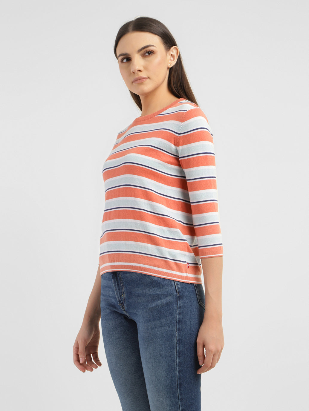 Women's Striped Crew Neck T-shirt - eb8757e7-4d11-4458-a44c-ffe315a70ef2 View