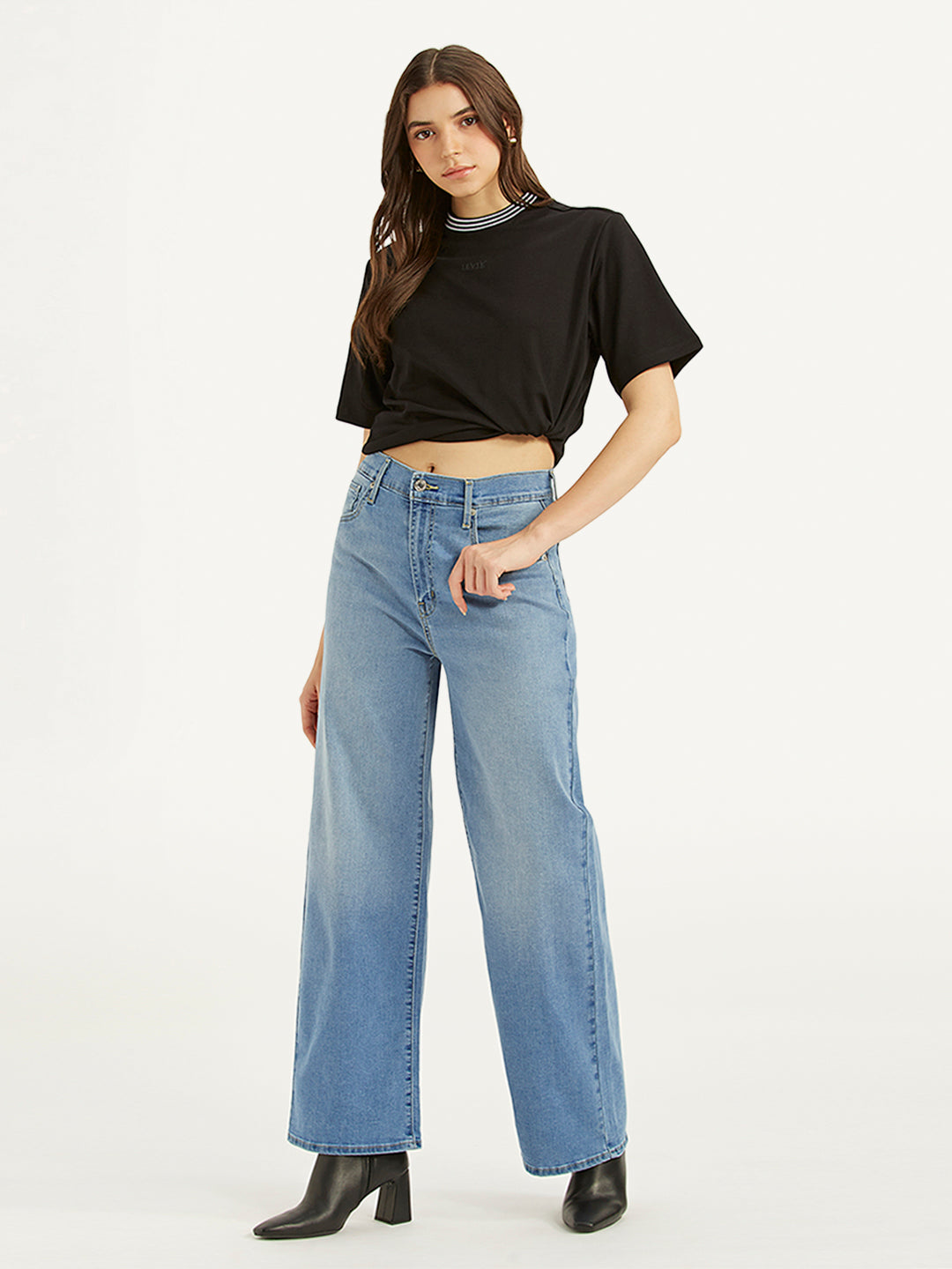 Women's Blue Mile High Wide Leg Fit High Rise Jeans - 2bb4f2f75c4a3f1fdd8f675ddfc7ba2a View