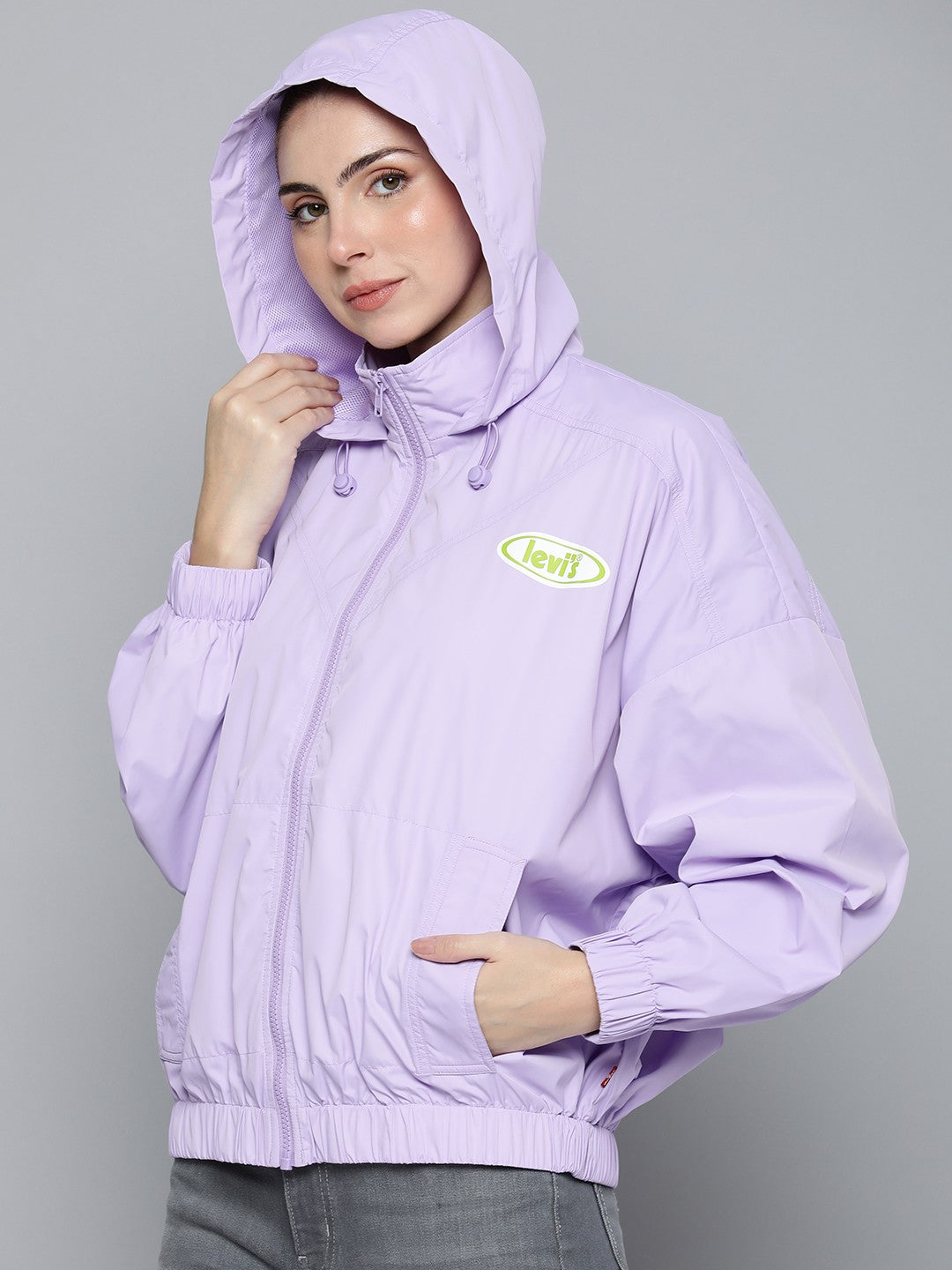 Women's Solid Purple Hooded Jacket - 307dd692-35c4-44ee-b7eb-c5fd02e2da9f1694427698887-Levis-Women-Jackets-4261694427698347-3 View
