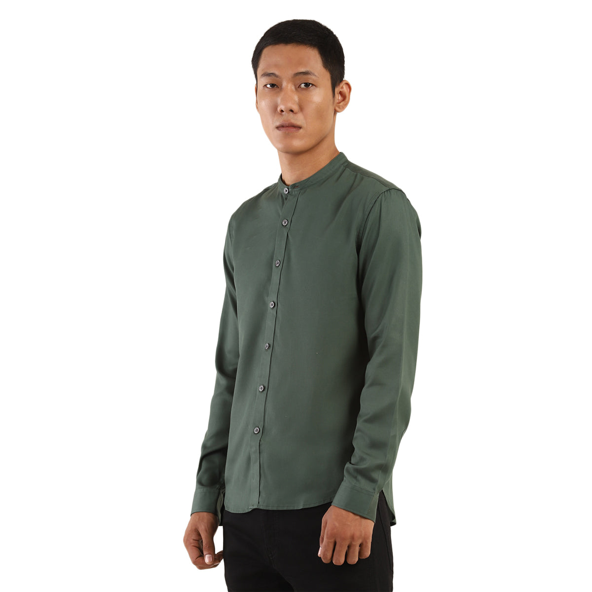 Men's Green Solid Shirt - 3 View