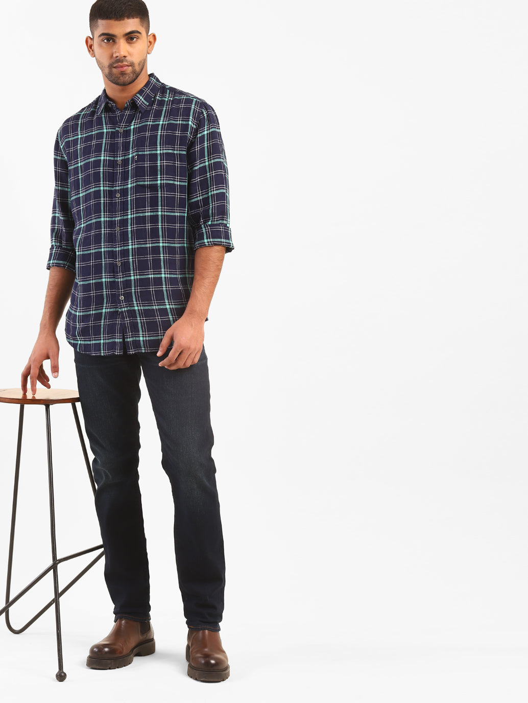 Men's Checkered Slim Fit Shirt - 57e57f46-03d0-4140-808a-9645e653a958 View